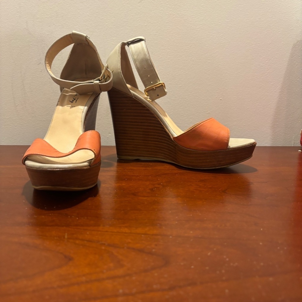 Emerson Fry Color Block Open Toe Wedges - Picture 2 of 14
